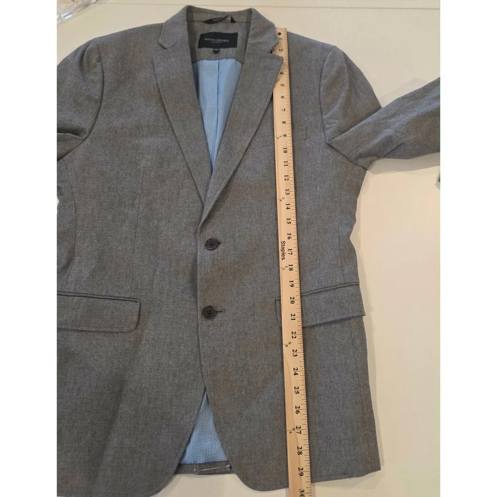 Banana Republic Tailored Fit Gray Blazer Sport Coat‎ 38R Emmetex Italian Fabric